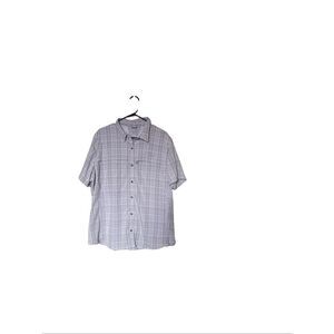 L.L. Bean Womens White Purple Gray Plaid Fishing Vented Button Up Shirt 2X Plus